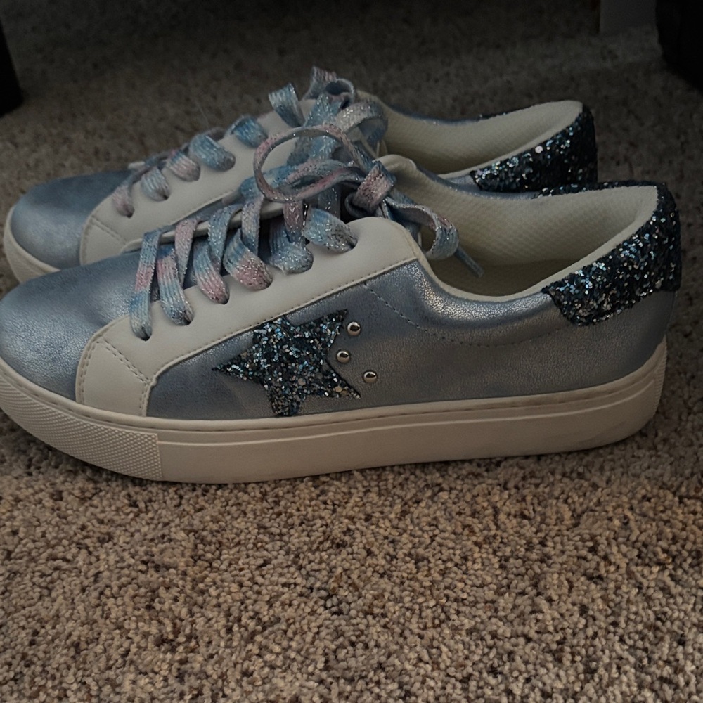 Corkys Shimmer Star Light Blue Sneakers